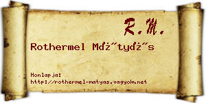 Rothermel Mátyás névjegykártya